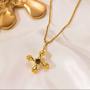 Elegant Gold Cross Pendant Necklace